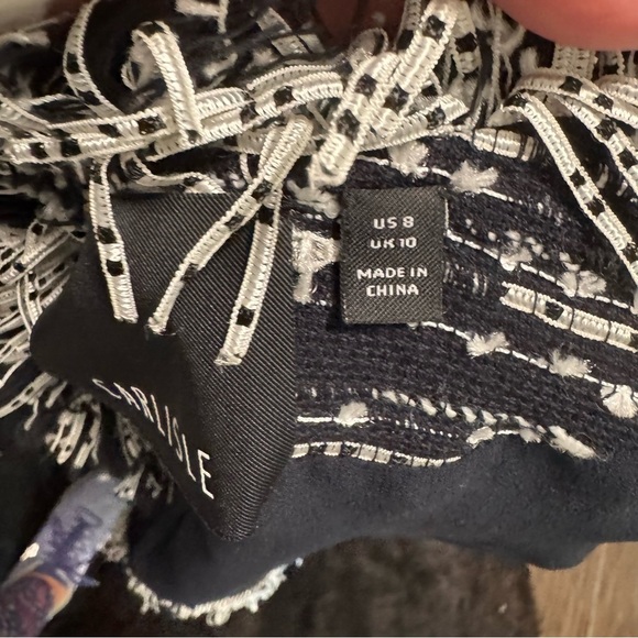 Carlisle Chic Black and White Tweed Silk Lined Jacket Size 8 - Picture 11 of 12